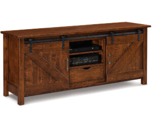 Timbra Media Stand – 72″W by Forks Valley Woodworking