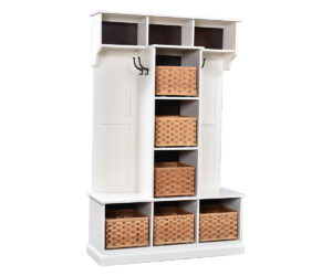 Traditional Hall Seat With Baskets by Genuine Oak Designs