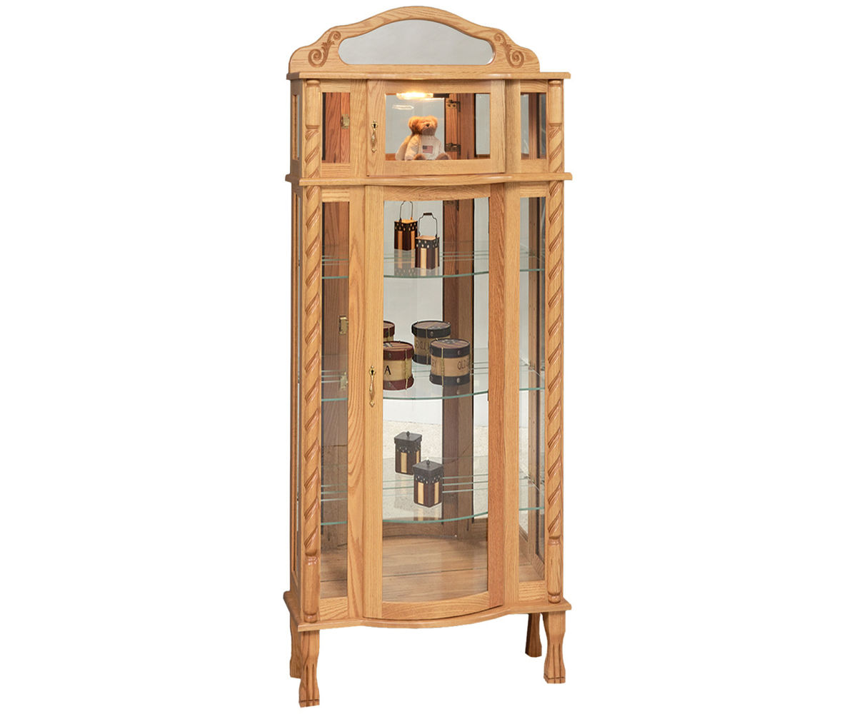 Tri Front Bonnet Top Curio by Genuine Oak Designs