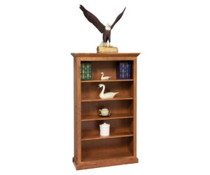 4 Shelf Raised Panel Bookcase by Genuine Oak Designs