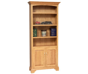 Stockton Bookcase With Doors by Genuine Oak Designs
