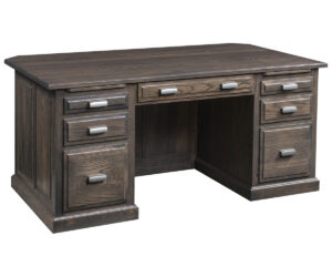 Executive Desk With Raised Panel Back by Genuine Oak Designs