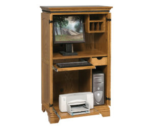 Petite Computer Armoire by Genuine Oak Designs