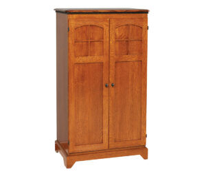 Petite Mission Computer Armoire by Genuine Oak Designs