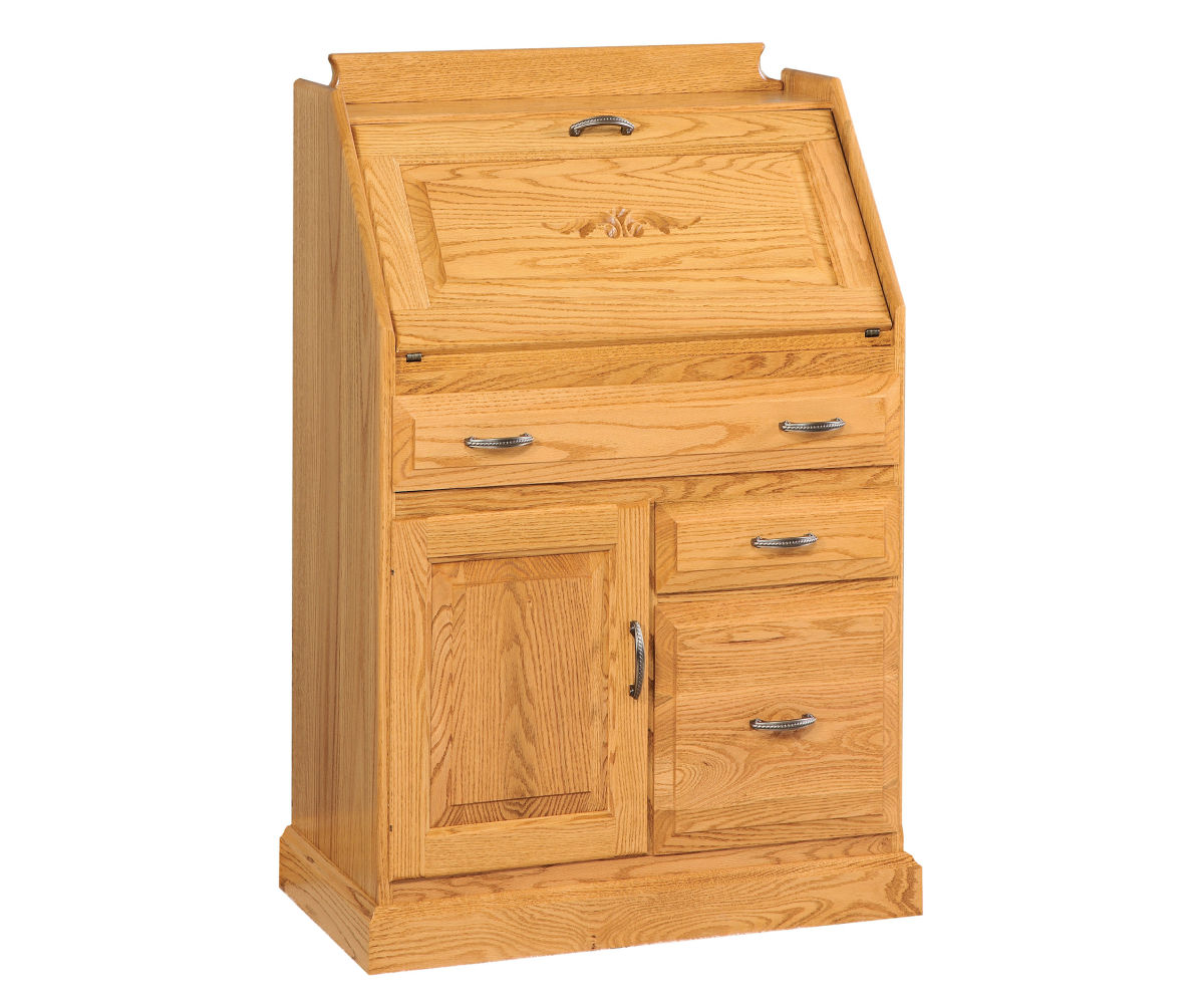 Secretary Desk With File Drawer by Genuine Oak Designs