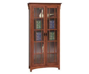 Mission Double Door Bookcase by Genuine Oak Designs