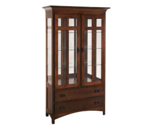 2 Drawer Mission Curio by Genuine Oak Designs