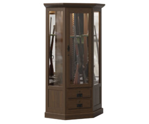 8 Gun Mission Corner Swivel Cabinet by Genuine Oak Designs