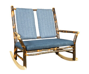 Grandpa Double Rocker With Fabric by Hilltop Hickory Furniture