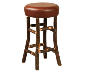 24″ Hoosier Bar Stool With Leather Seat by Hilltop Hickory Furniture