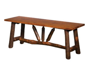 Wagon Wheel Bench by Hilltop Hickory Furniture