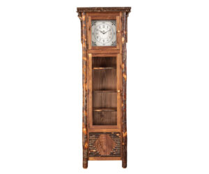 Old Country Grandfather Clock With Shelves by Hilltop Hickory Furniture
