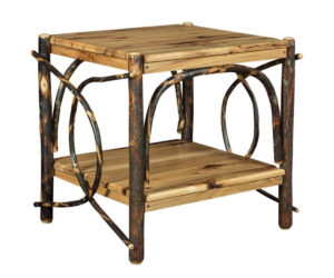 End Table With Solid Top And Shelf by Hilltop Hickory Furniture