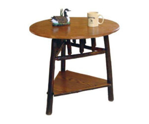 22″ Round End Table With Shelf by Hilltop Hickory Furniture