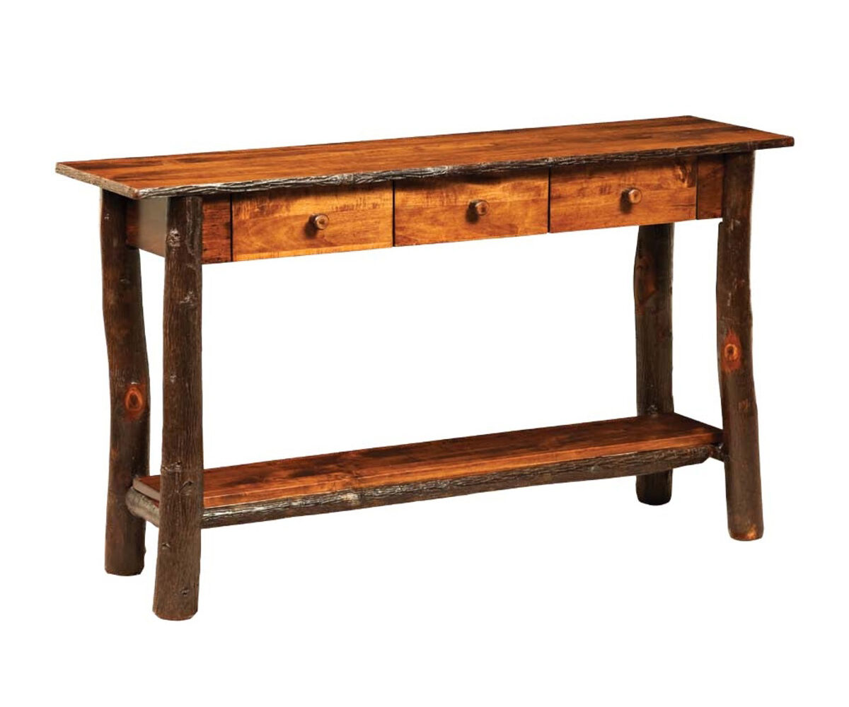 Lakeside Sofa Table With Three Drawers by Hilltop Hickory Furniture