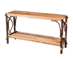 Sofa Table With Solid Top And Slatted Shelves by Hilltop Hickory Furniture