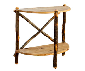 Hickory Half Round End Table by Hilltop Hickory Furniture