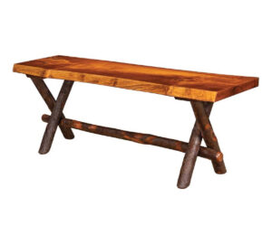 Millcreek Live Edge Bench – 48″W by Hilltop Hickory Furniture