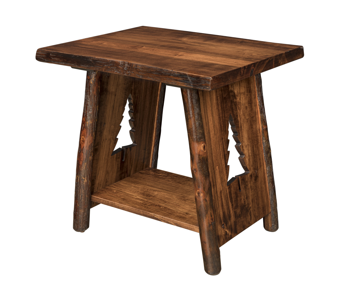Lone Spruce Live Edge End Table by Hilltop Hickory Furniture