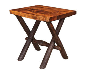 Millcreek Live Edge End Table – 24″W by Hilltop Hickory Furniture