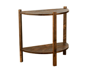 Rough Cut Maplewood Half Round End Table by Hilltop Hickory Furniture