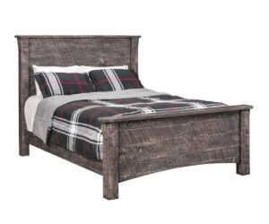 Rough Cut Flat Panel Bed by Hilltop Hickory Furniture