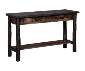 Settlers Sofa Table With Two Drawers by Hilltop Hickory Furniture