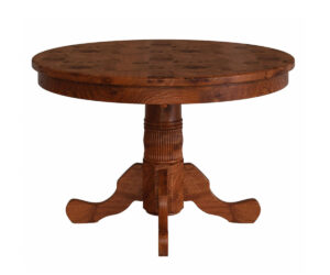 Traditional Reeded Single Pedestal Table by Hermies Table Shop
