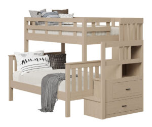 Fairmont Twin x Full Bunk Bed With Staircase by Old Town Oak