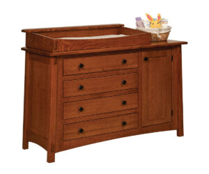McCoy 4 Drawer Dresser With Door And Changing Box Top Option by Old Town Oak
