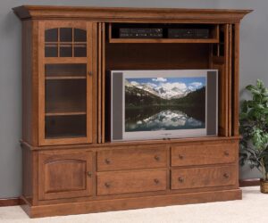 Deluxe TV Cabinet with 1 Stereo Side by Timberside Woodworking