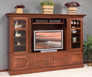 Deluxe TV Cabinet With 2 Stereo Sides by Timberside Woodworking