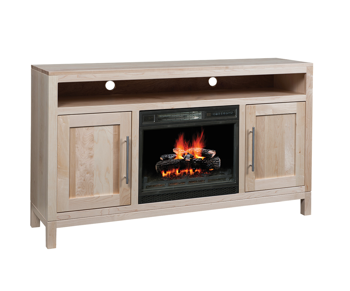 Vienna TV Stand with Fireplace by Ashery Oak
