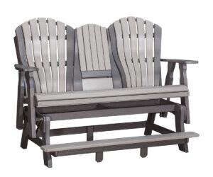 5’ Bentback Counter Height Glider With Console by Walnut Lane Poly