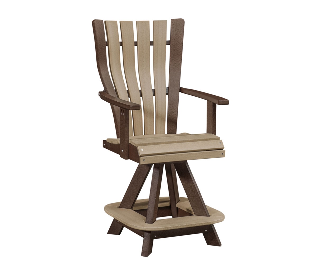 Bentback Swivel Chair Counter Height - Straight Top by Walnut Lane Poly