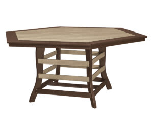 72″ Hexagon Table With Border – Counter Height by Walnut Lane Poly