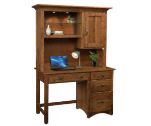 Shaker Single Pedestal Desk with Hutch by Ashery Oak