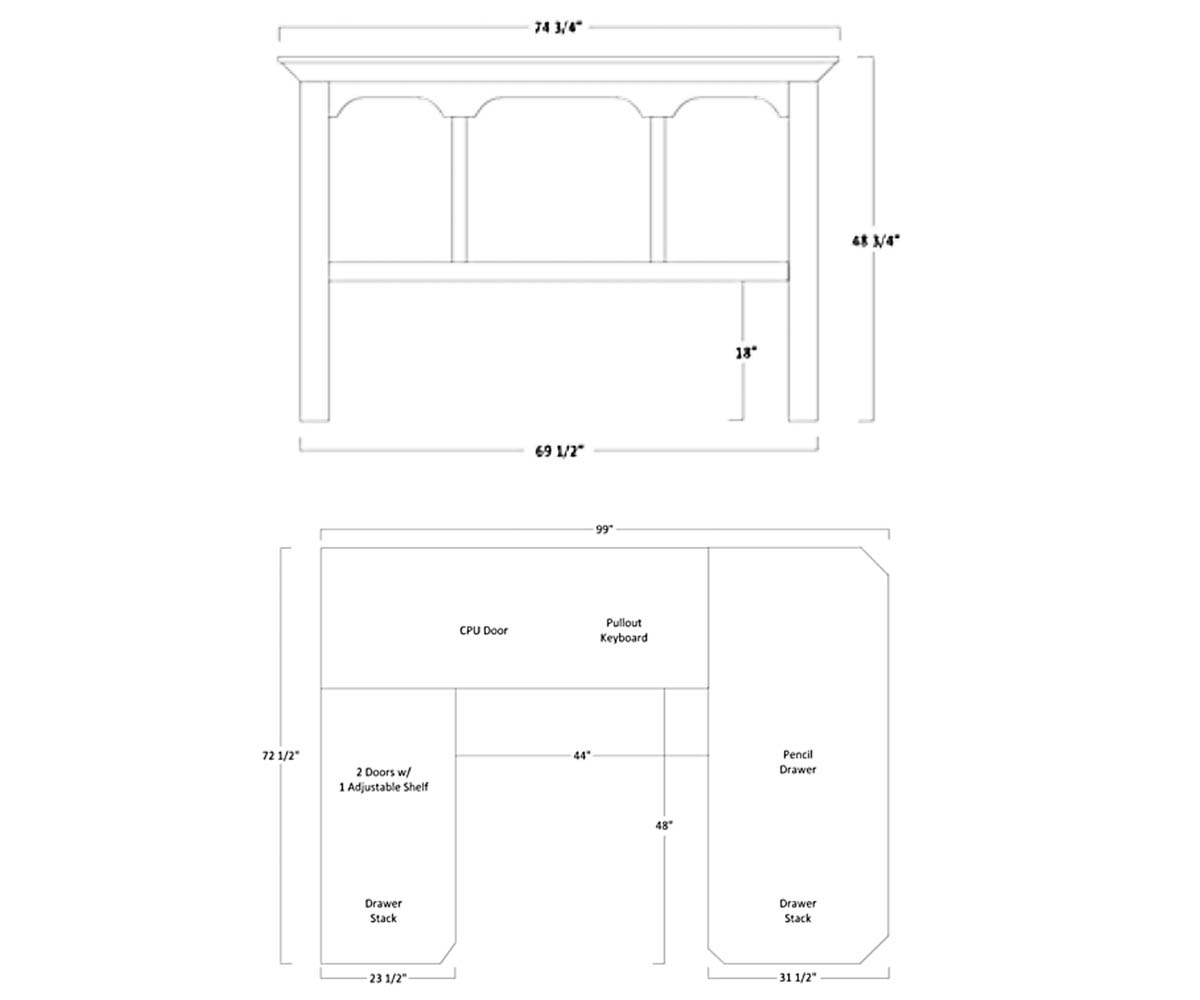 Lexington Desk and Hutch by Dutch Creek Design