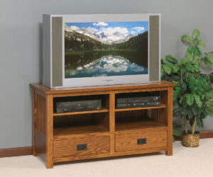 Mission Slat Plasma TV Console by Timberside Woodworking