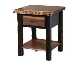 Cross Lake Live Edge 1 Drawer Nightstand by Hilltop Hickory Furniture