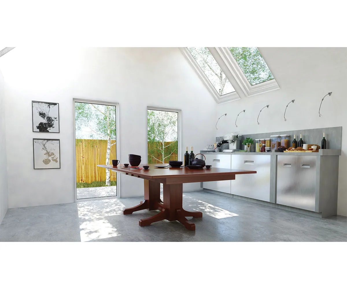 Mission Double Pedestal Table by Hermies Table Shop
