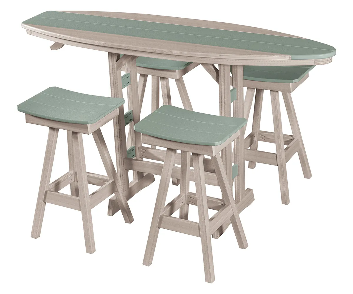 Surfboard Table Bar Height by Walnut Lane Poly