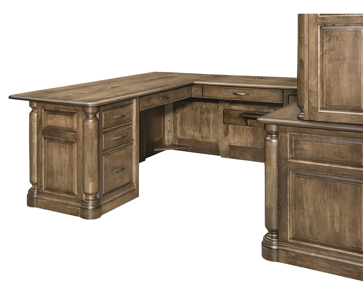 London Wrap Around Desk with Hutch by Forks Valley Woodworking