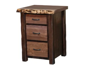 Cross Lake Live Edge 3 Drawer Nightstand by Hilltop Hickory Furniture