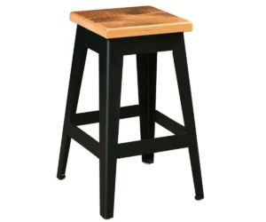 Newport Bar Stool with Black Metal Base by Arista Wood