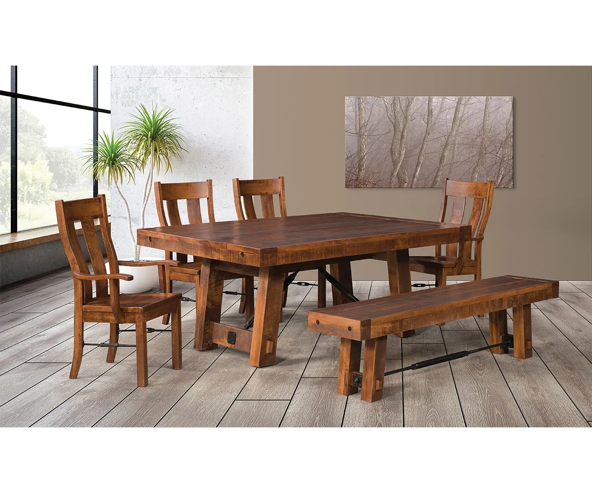 Edison Double Pedestal Dining Table by Hermies Table Shop
