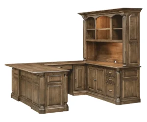 London Wrap Around Desk with Hutch by Forks Valley Woodworking