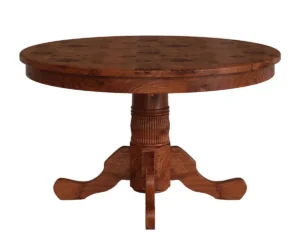 Traditional Reeded Single Pedestal Dining Table by Hermies Table Shop