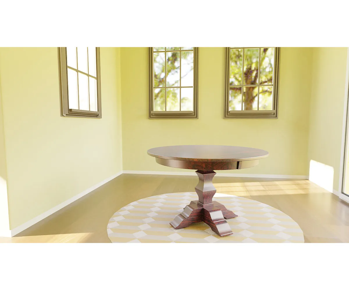 Jessica Single Pedestal Dining Table by Hermies Table Shop