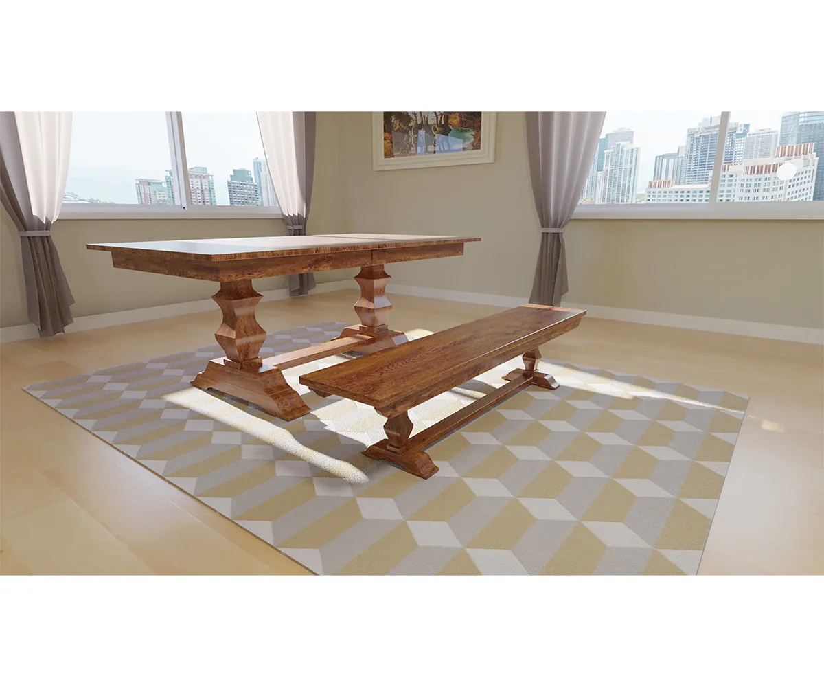 Jessica Double Pedestal Dining Table by Hermies Table Shop